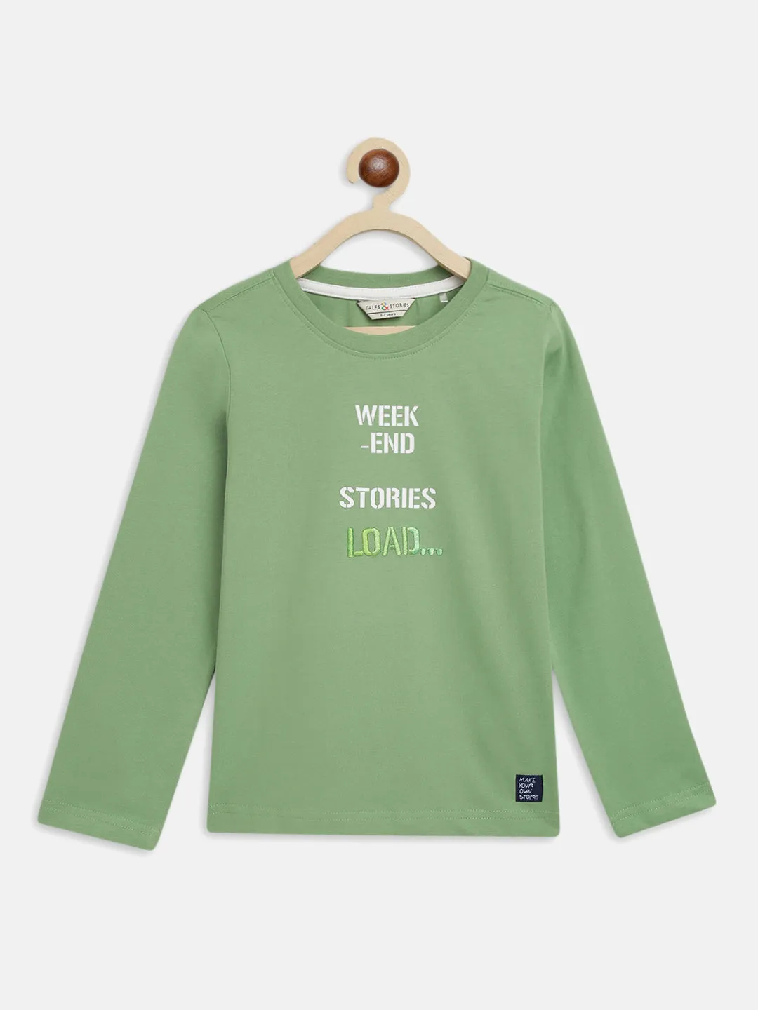 Boys Green Printed T-Shirt
