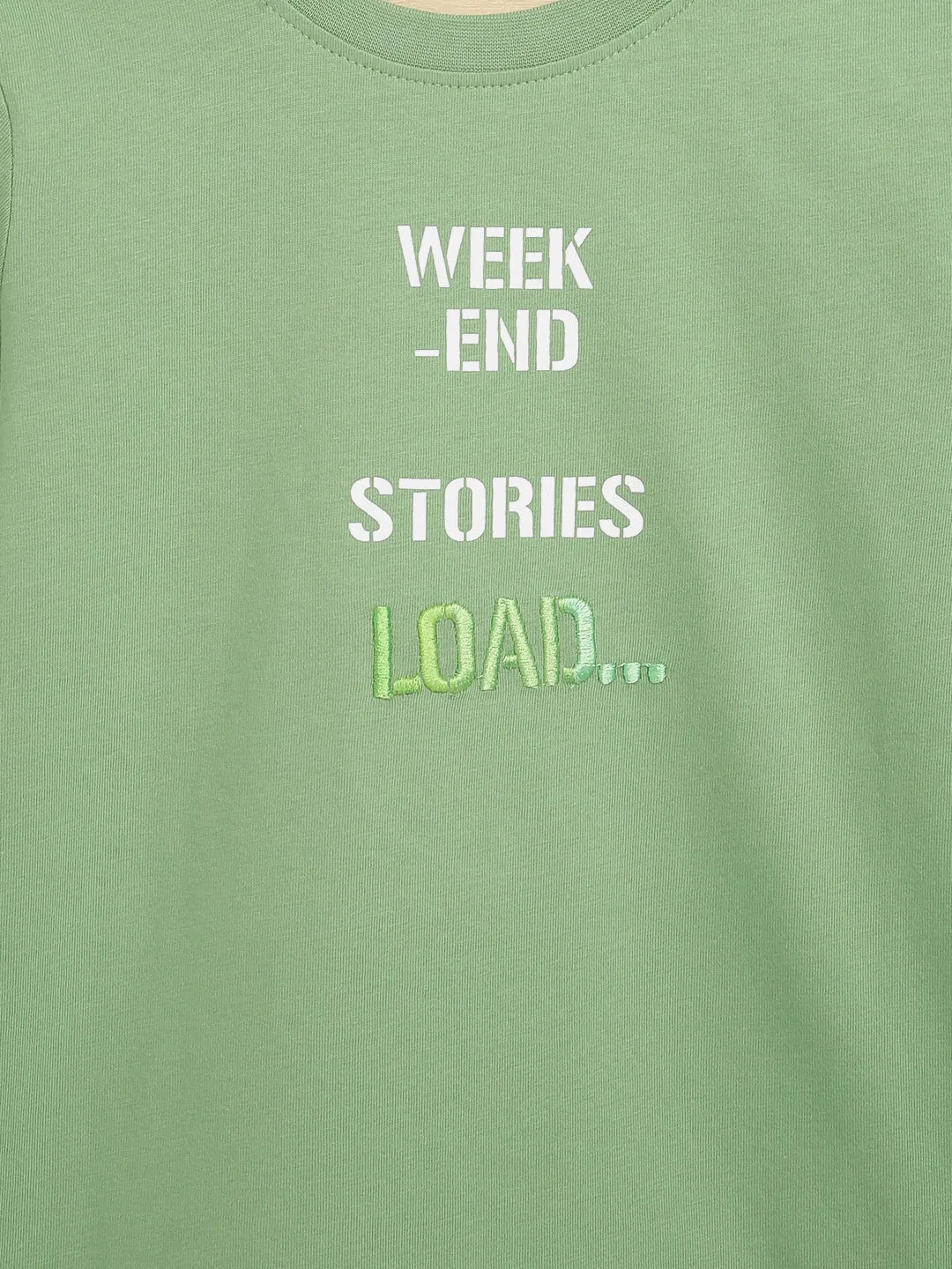 Boys Green Printed T-Shirt