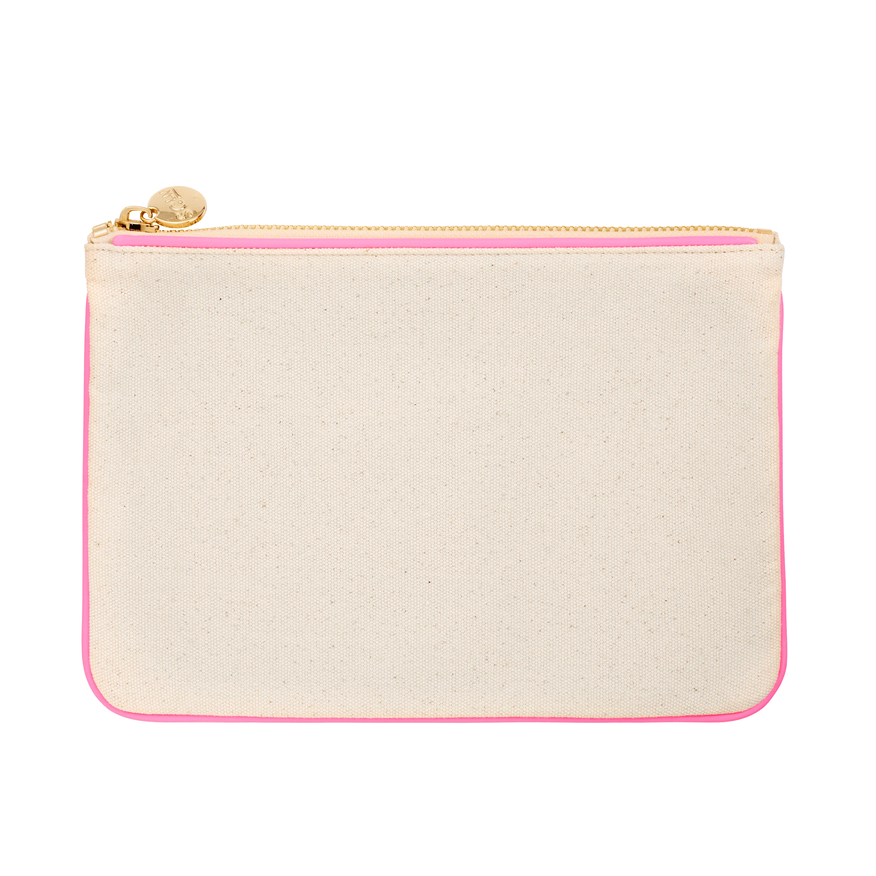 Canvas & Vegan Leather Flat Pouch