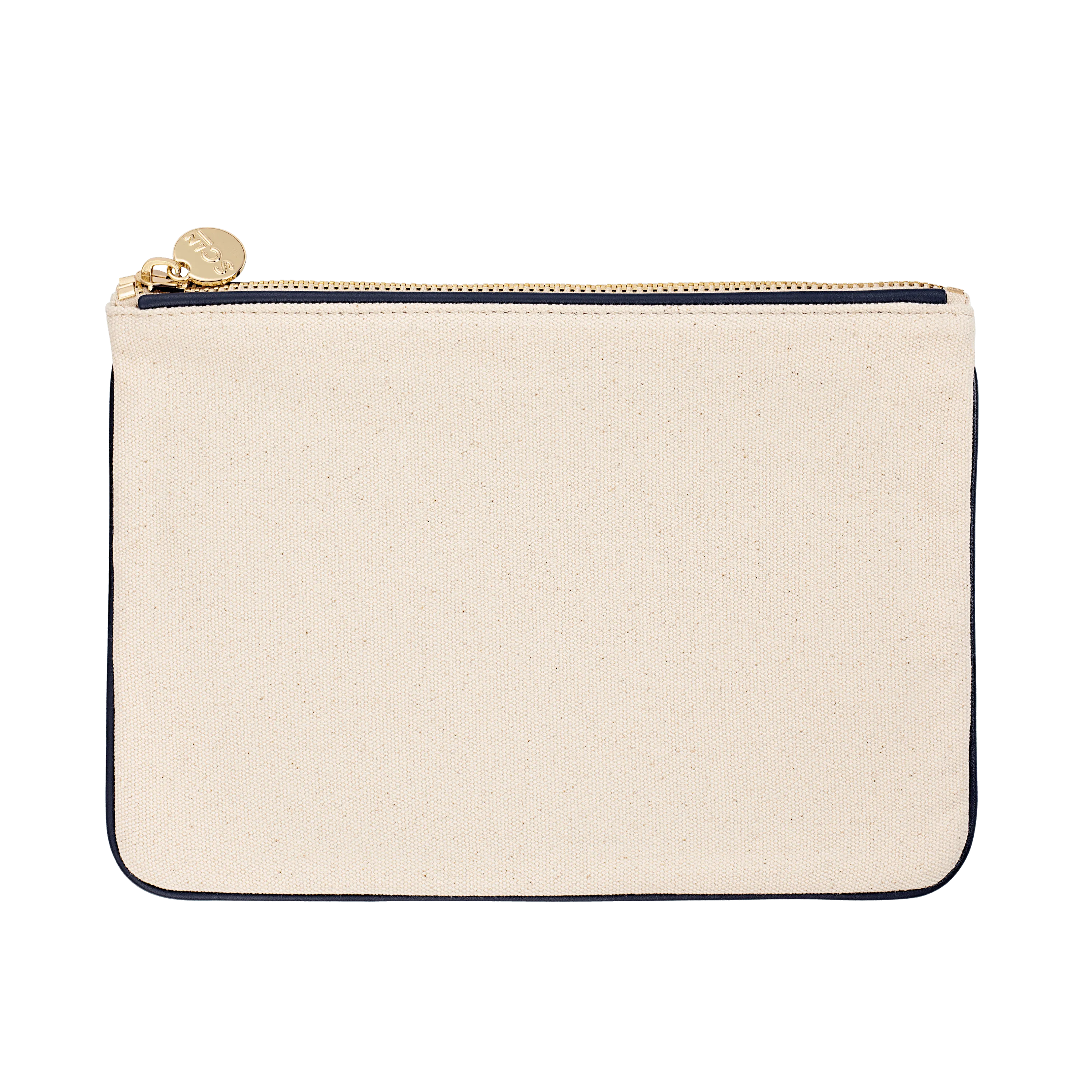 Canvas & Vegan Leather Flat Pouch