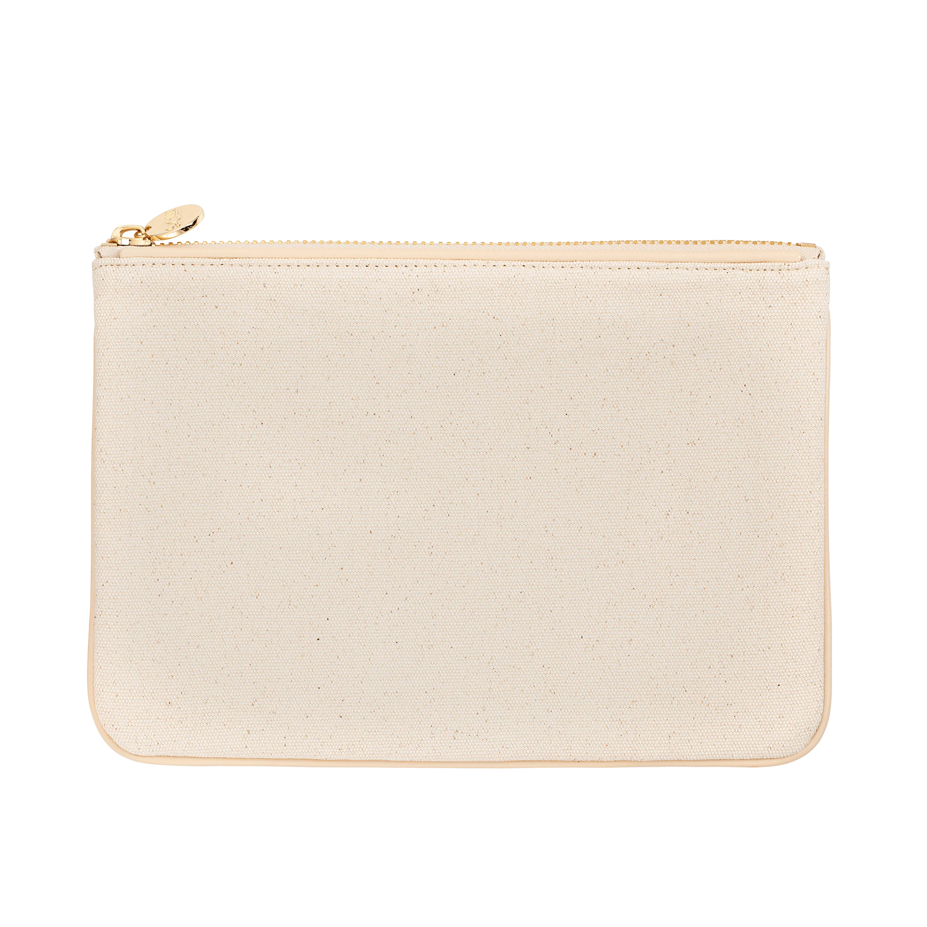 Canvas & Vegan Leather Flat Pouch