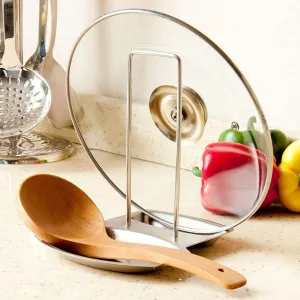 Convenient Durable Eco-Friendly Stainless Steel Spoon & Lid Holder
