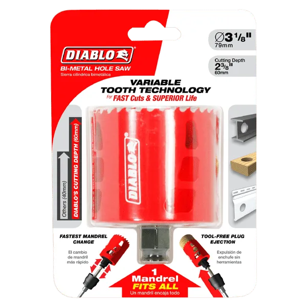 Diablo 3" Bi-Metal Hole Saw