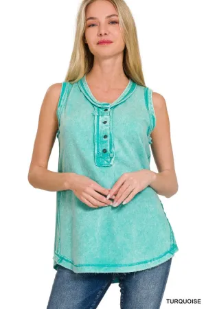 Henley Sleeveless Top