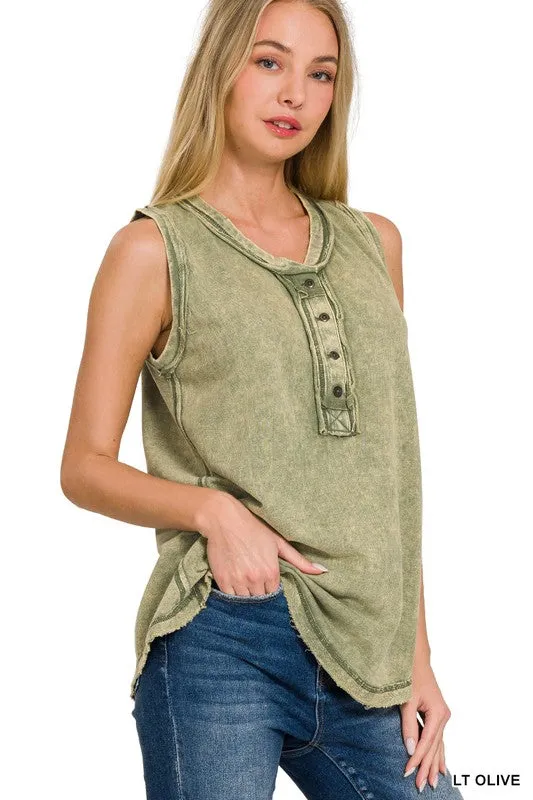 Henley Sleeveless Top