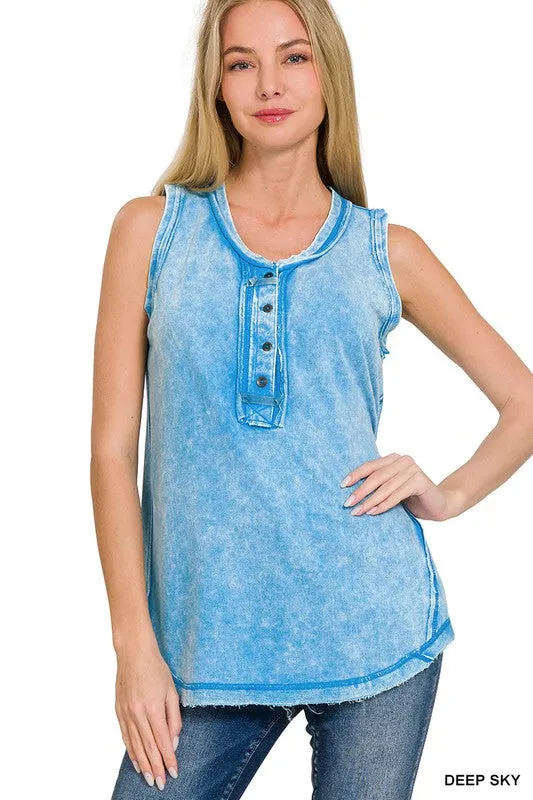 Henley Sleeveless Top