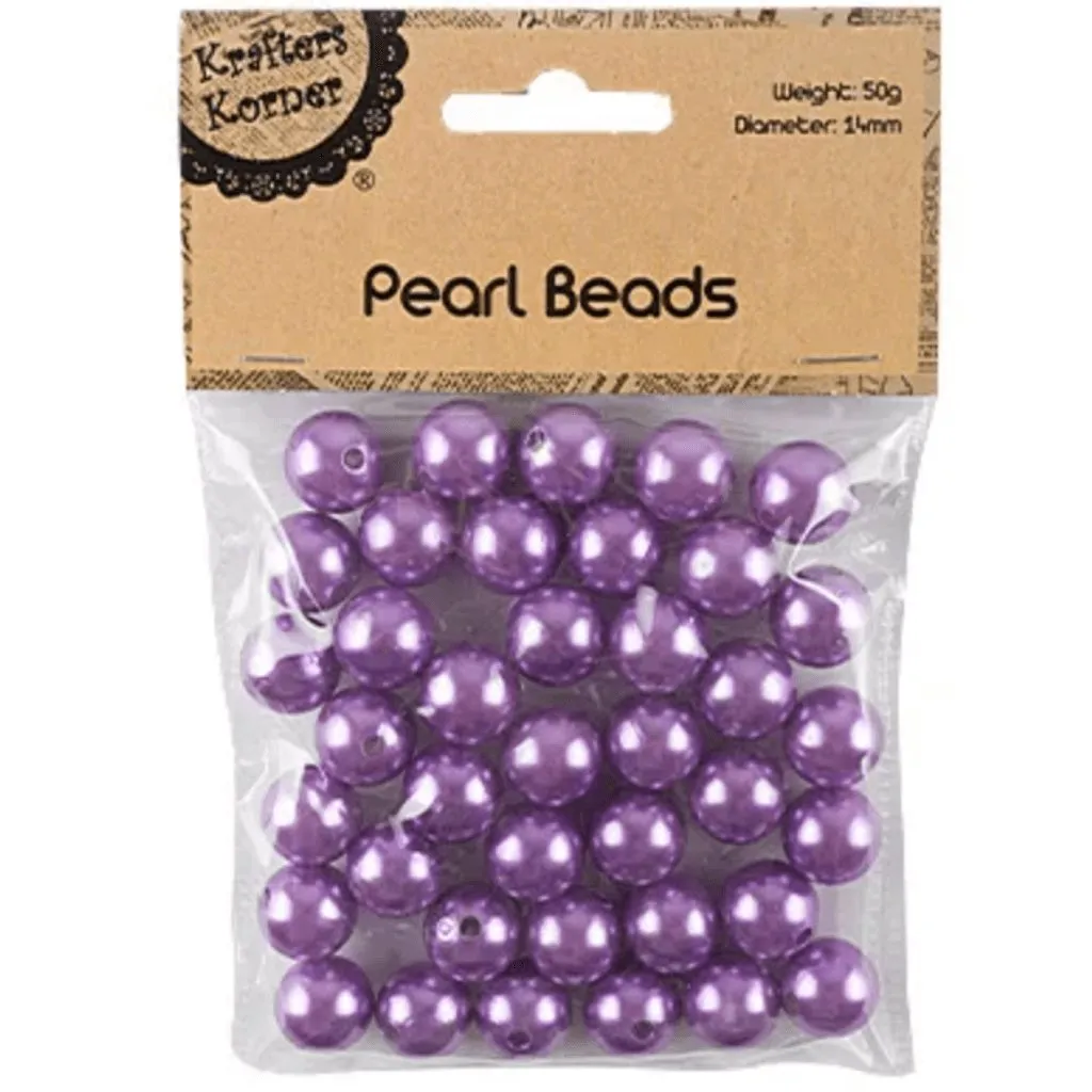Pearl Beads 14mm Various Colours